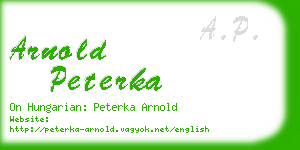 arnold peterka business card